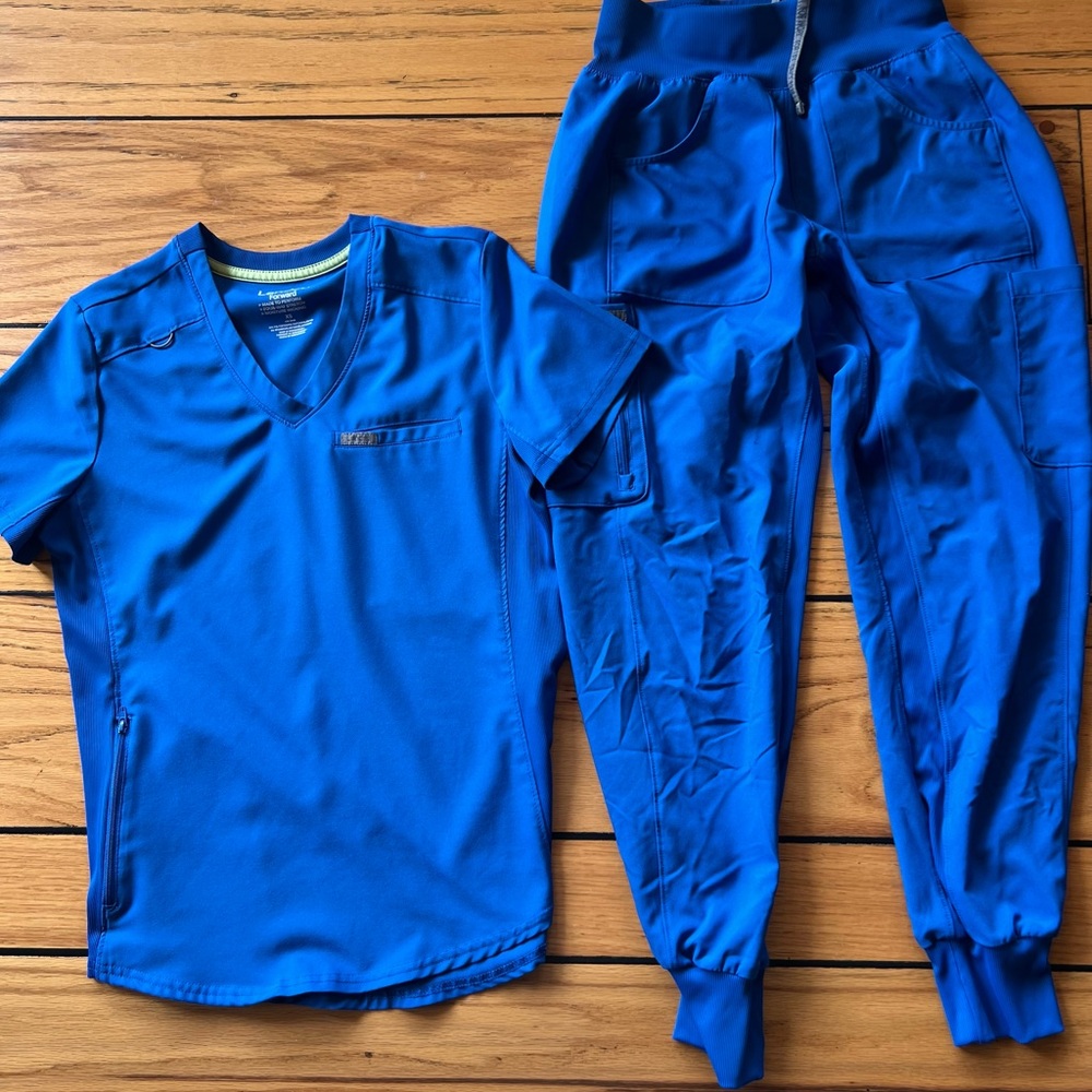 Landau Forward Royal Blue Scrub Set